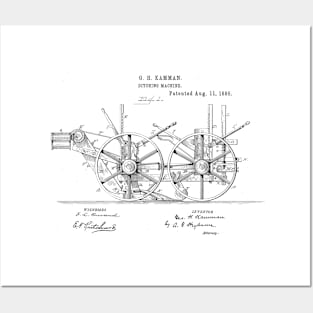 Ditching Machine Trencher Vintage Patent Hand Drawing Funny Novelty Gift Posters and Art